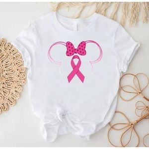 Gildan White Tee with Pink Bow and Ribbon Design